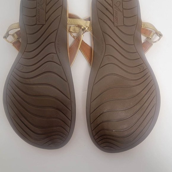Athlefit Women's Comfortable Orthopedic Sandals Thong Dressy T-Strap SIZE 9 GOLD - Picture 11 of 15